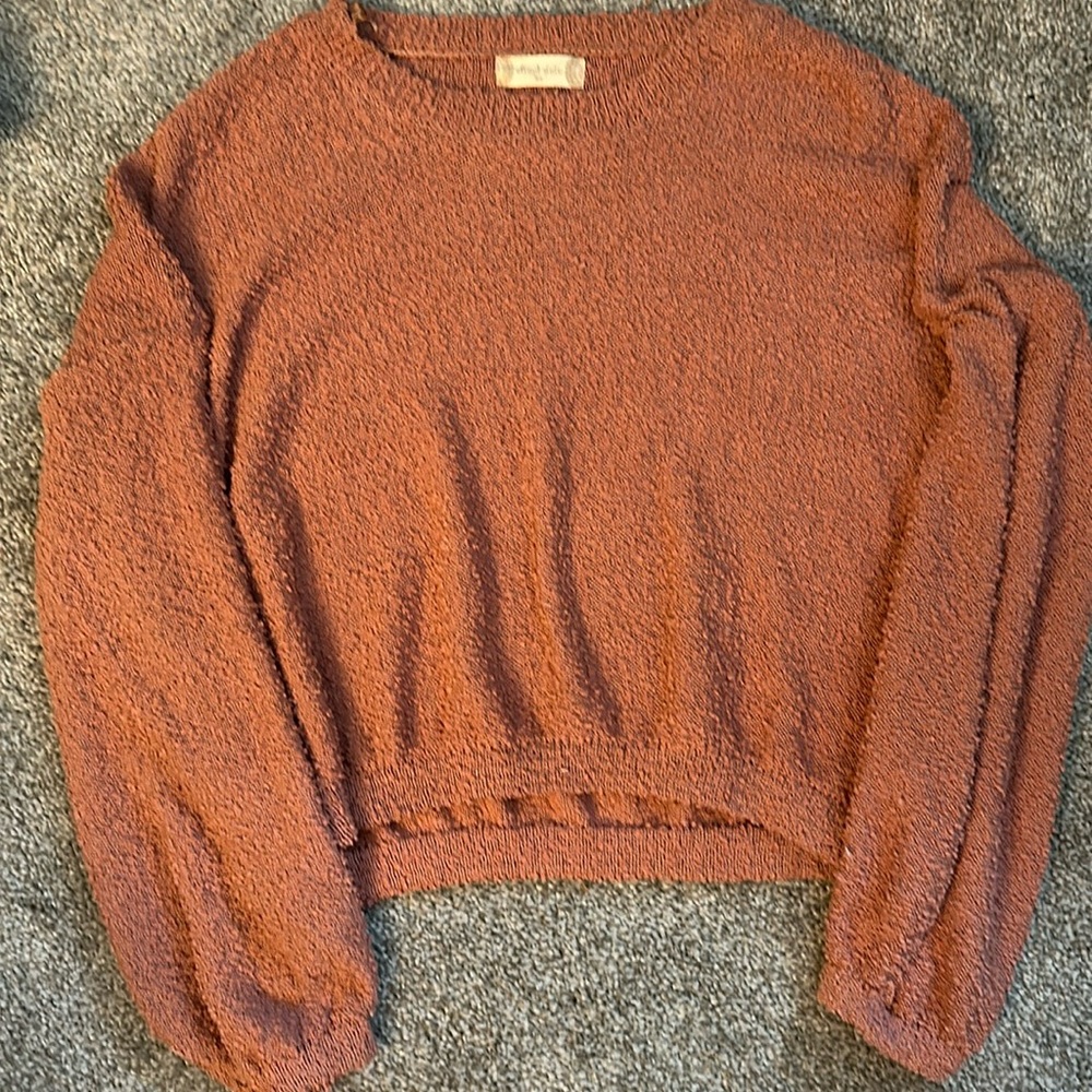 💖Altar’d State // peach colored pull over sweater with popcorn stitching